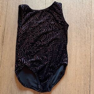 Dark purple velvety Patterned Leotard